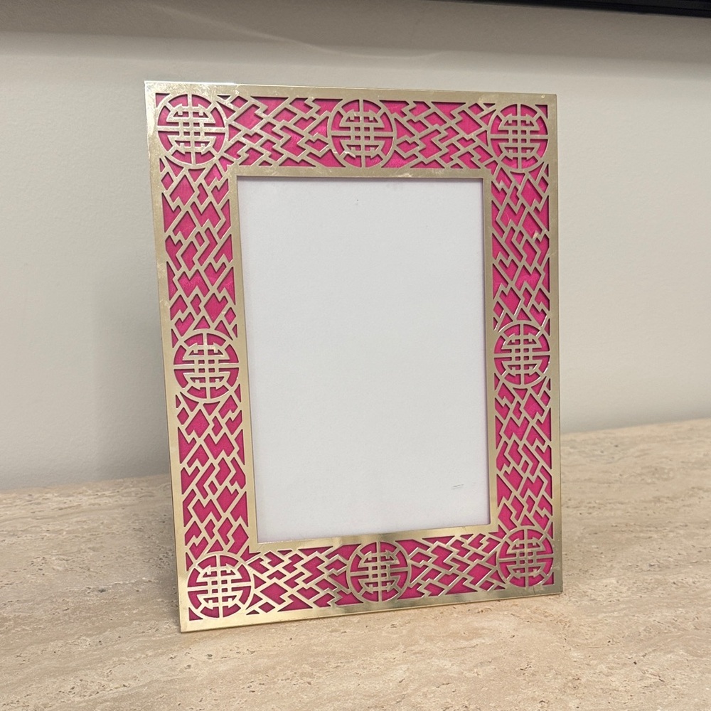 Shanghai Tang Pink and Silver Decorative Picture Frame - Home Accents